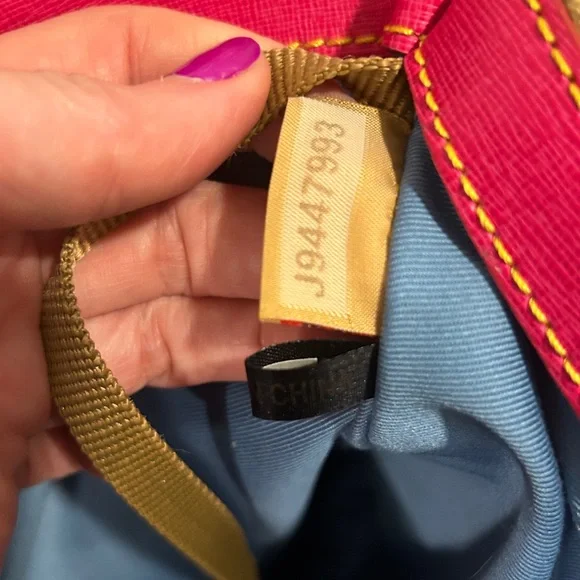 Dooney & Bourke Black Patent Tote with Tan Trim and Pink Interior w/ Reg. paper - Picture 5 of 13